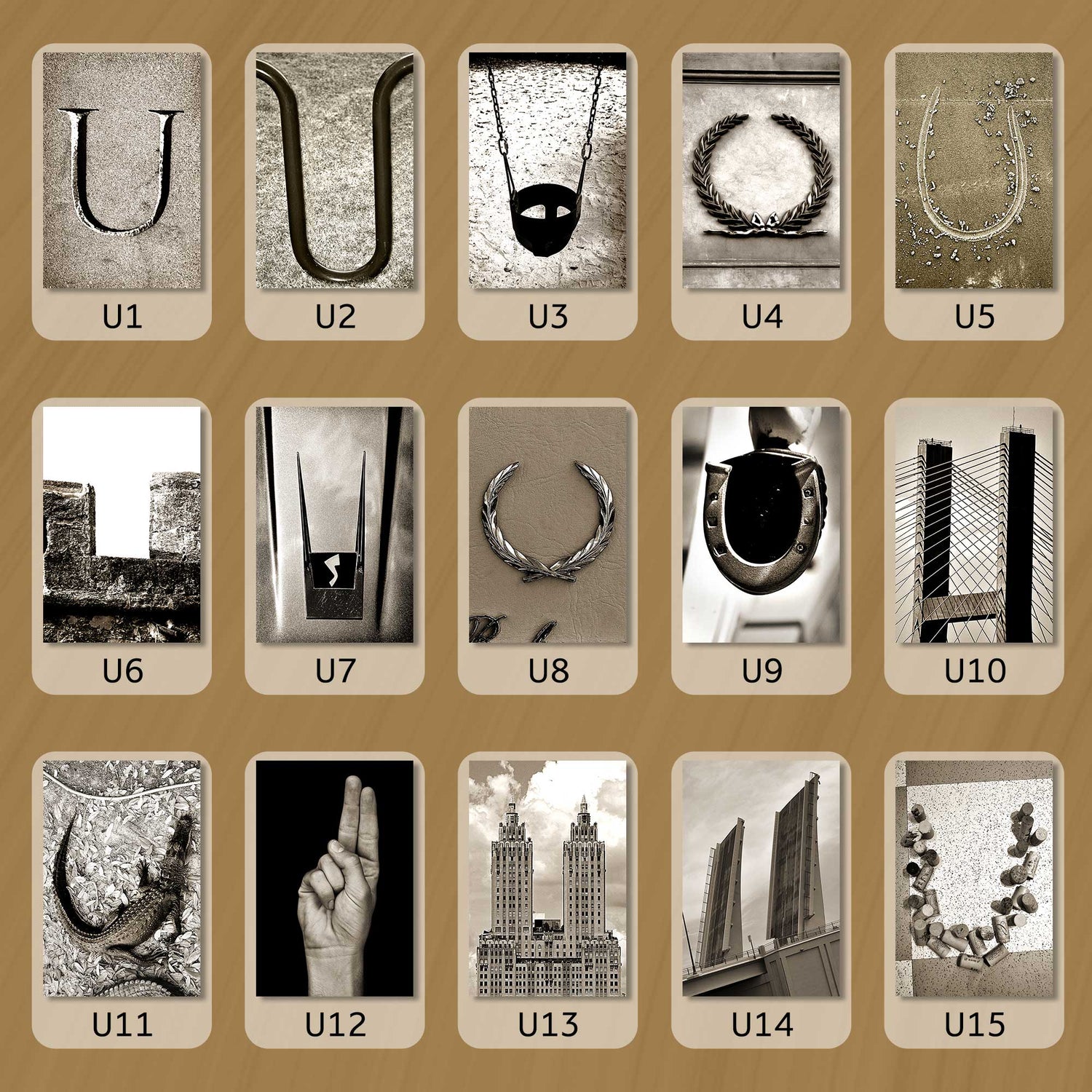 Sepia Letter U