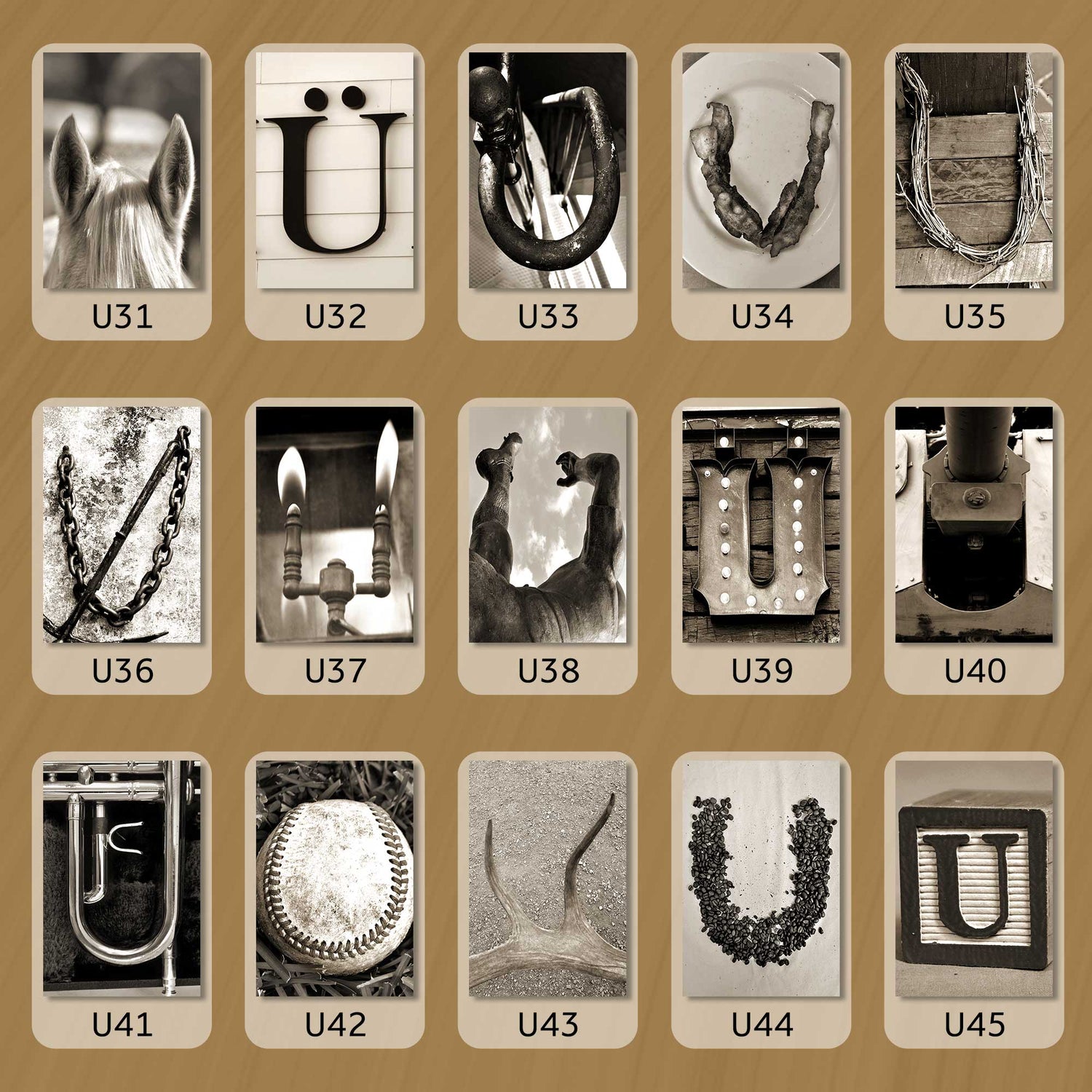 Sepia Letter U