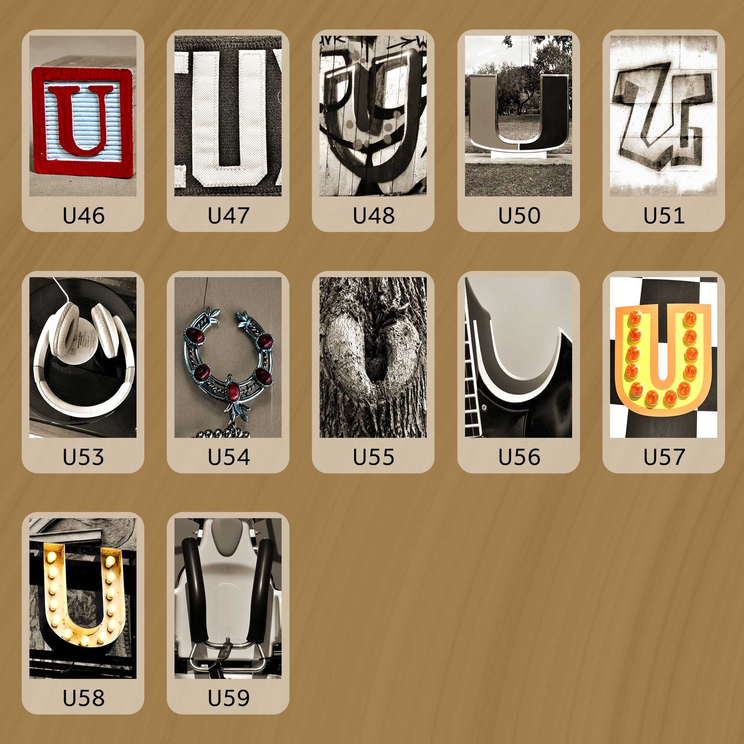 Sepia Letter U
