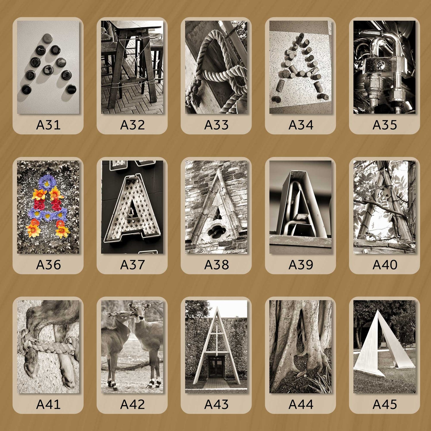 Sepia Letter A