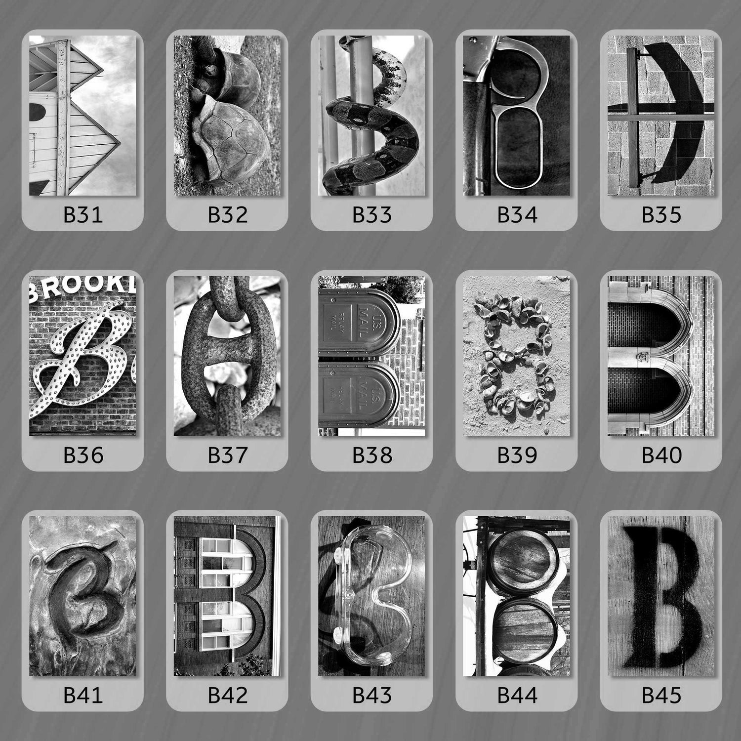 Black and White Letter B