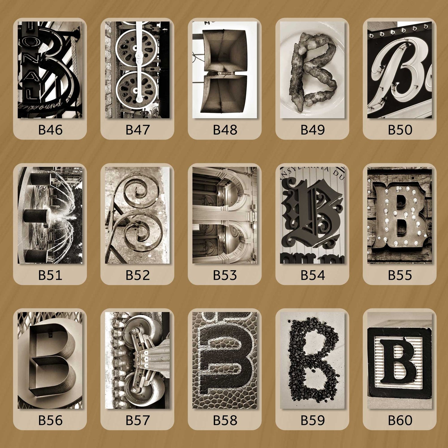 Sepia Letter B