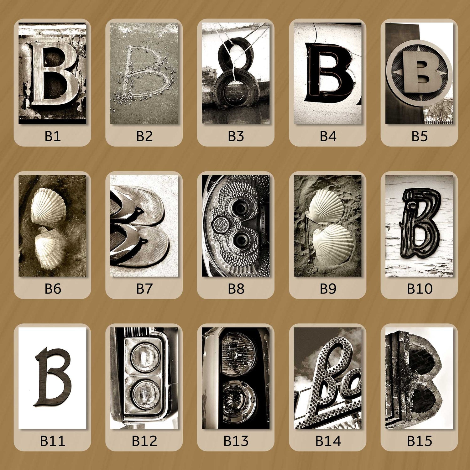 Sepia Letter B