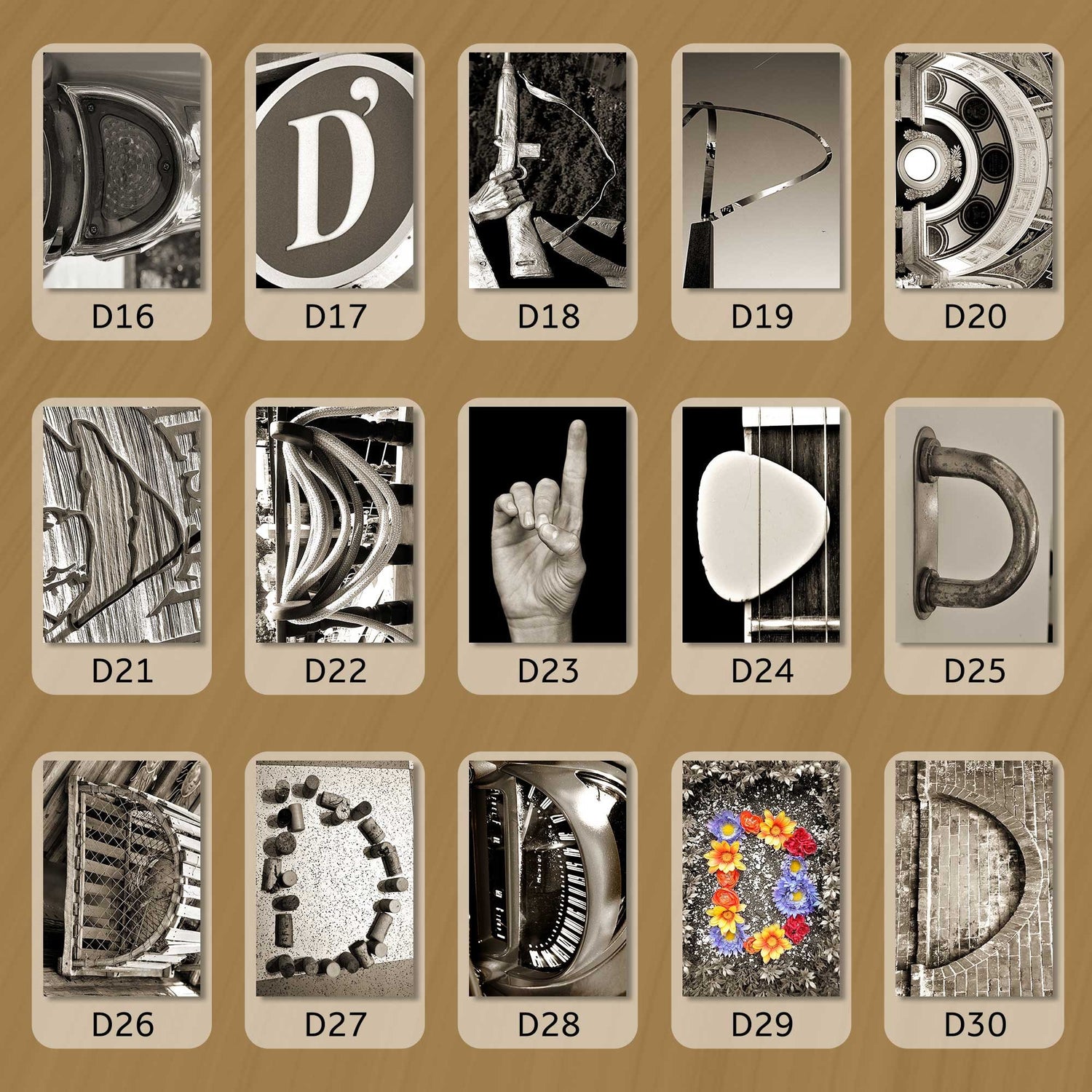 Sepia Letter D