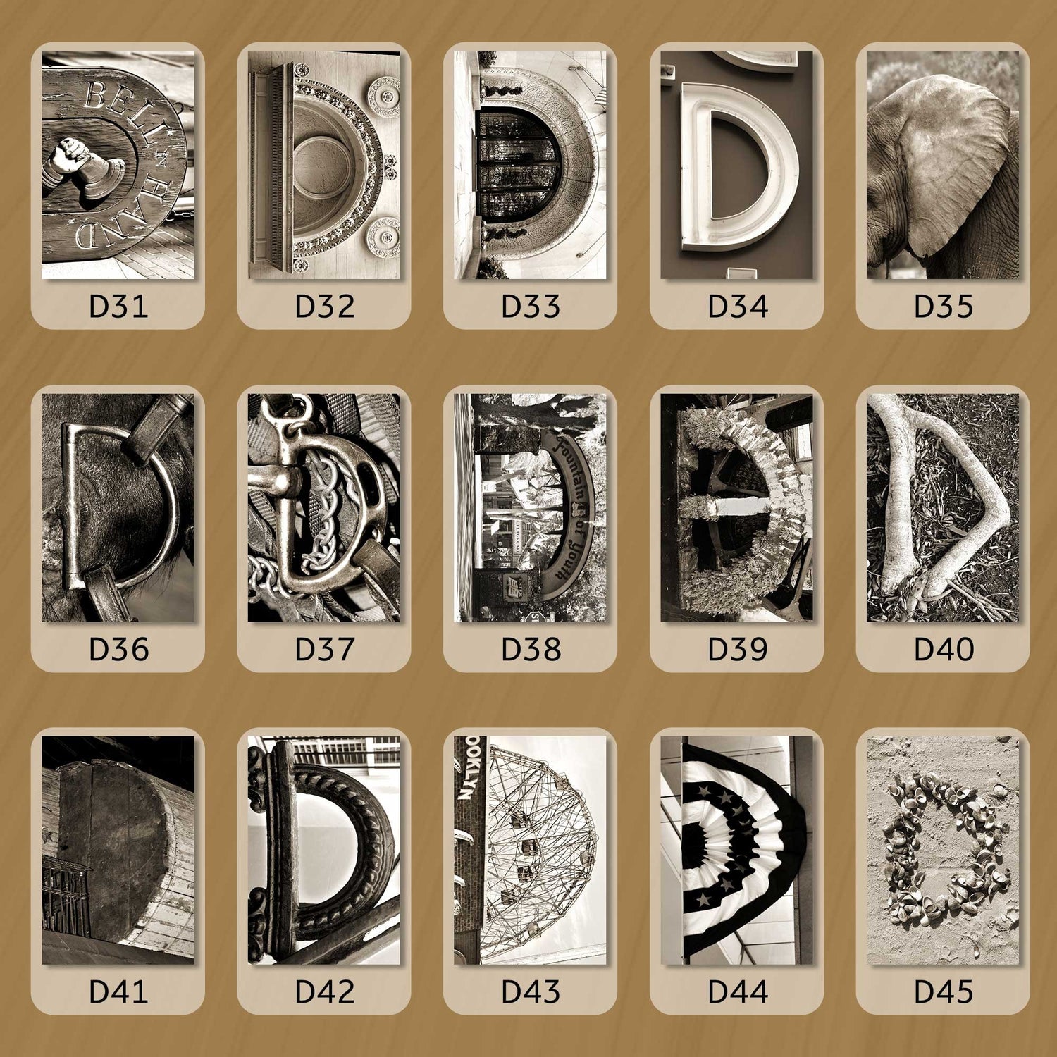 Sepia Letter D