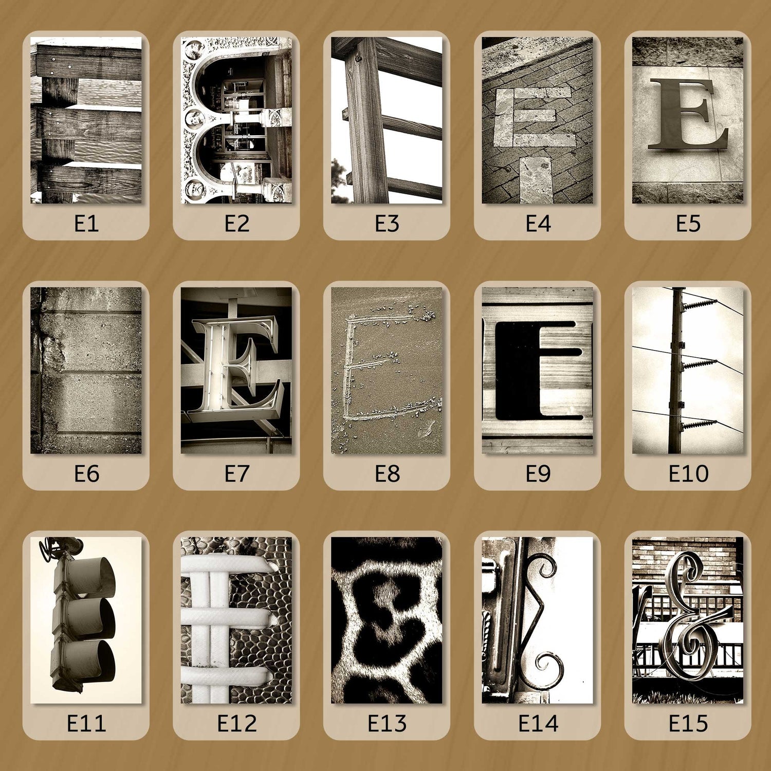 Sepia Letter E