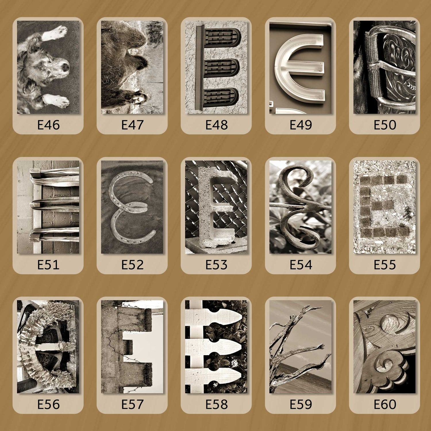 Sepia Letter E