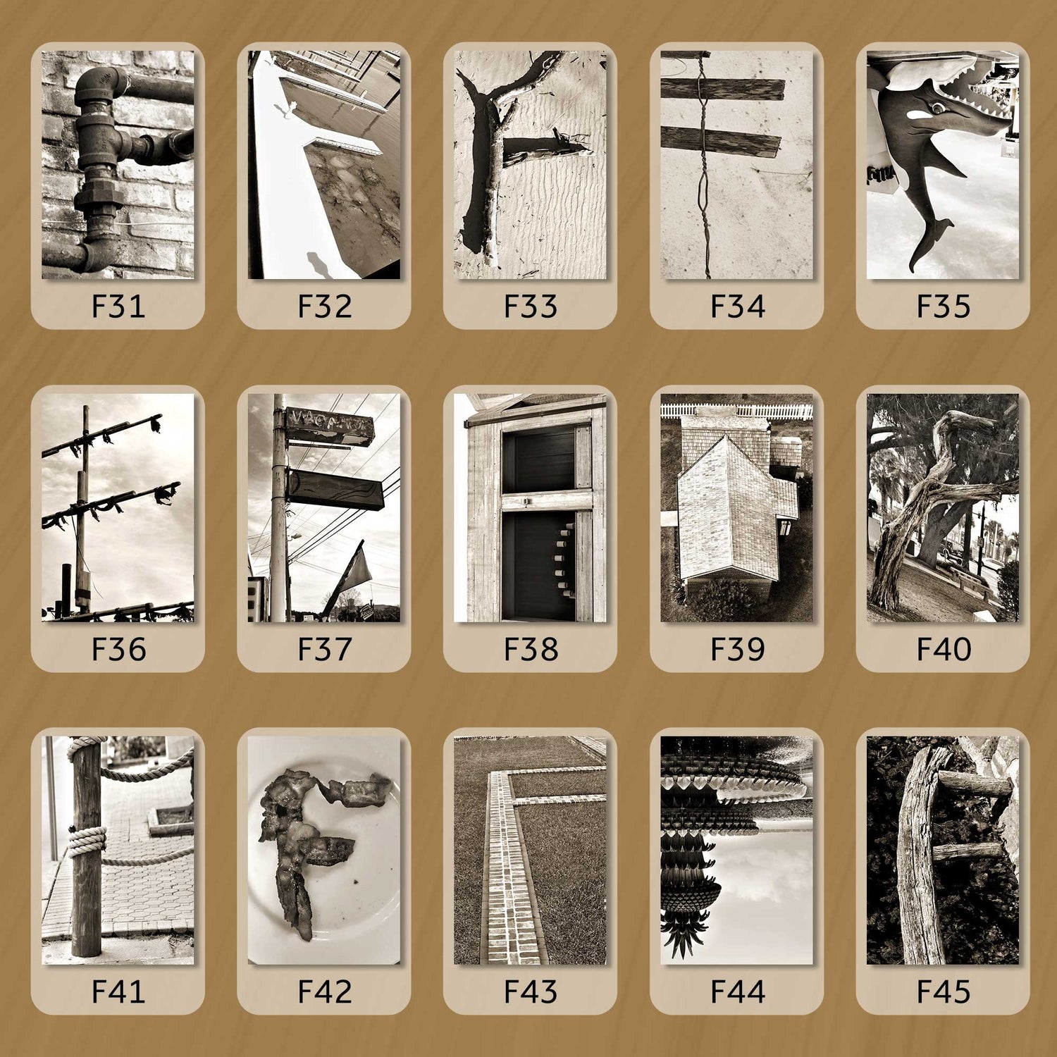 Sepia Letter F