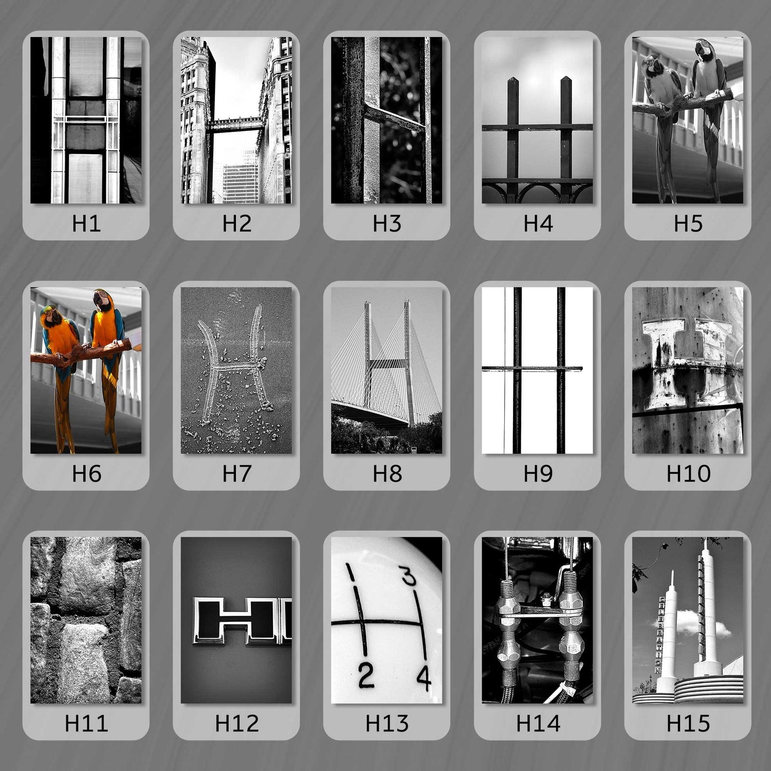 Black and White Letter H