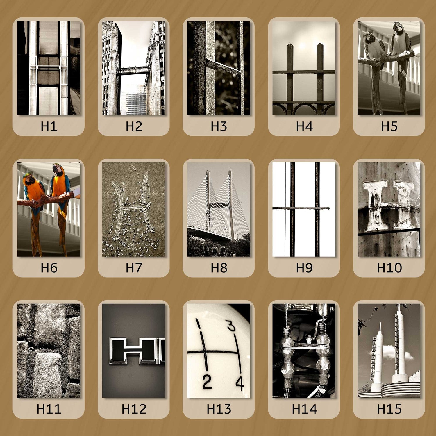 Sepia Letter H