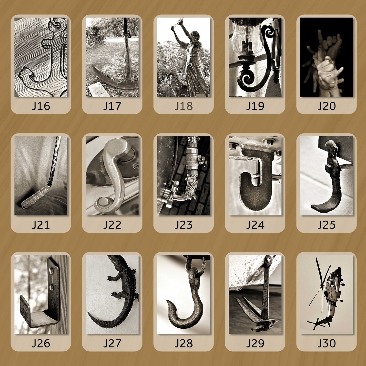Sepia Letter J