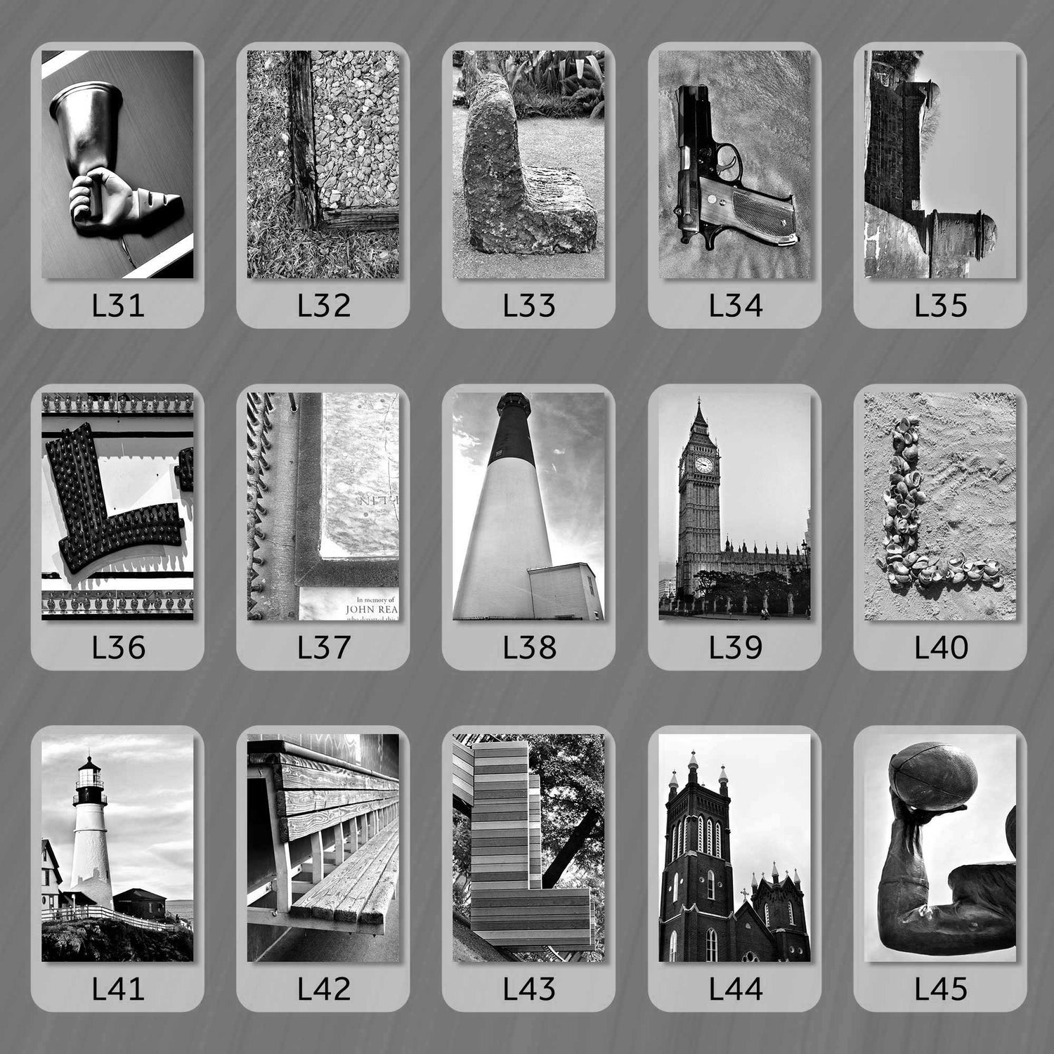 Black and White Letter L