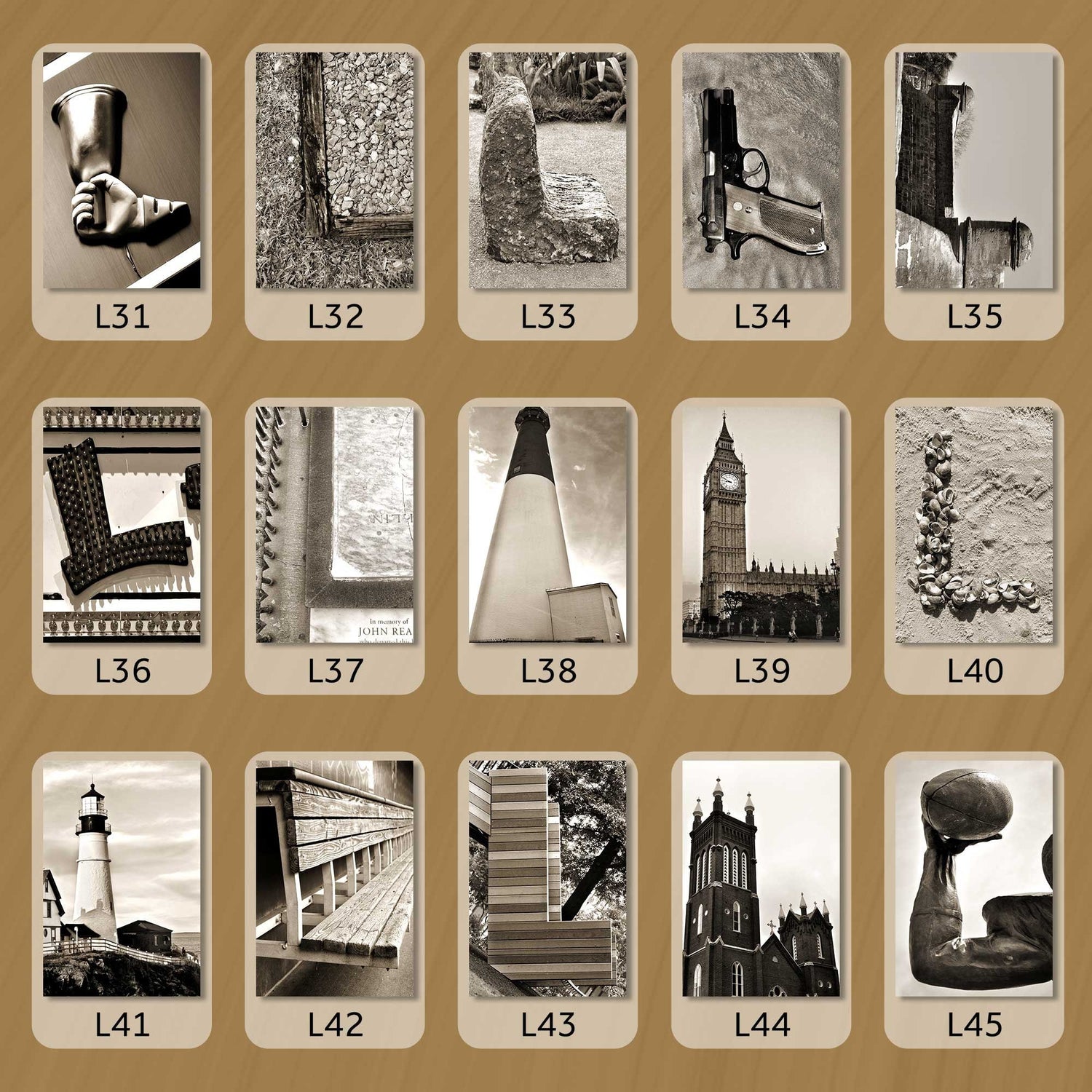 Sepia Letter L