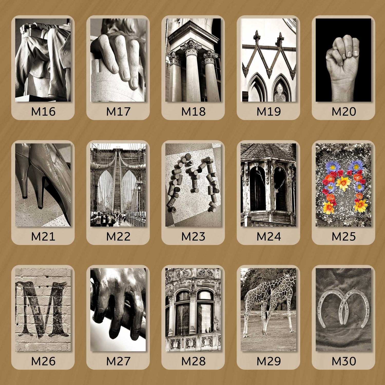 Sepia Letter M