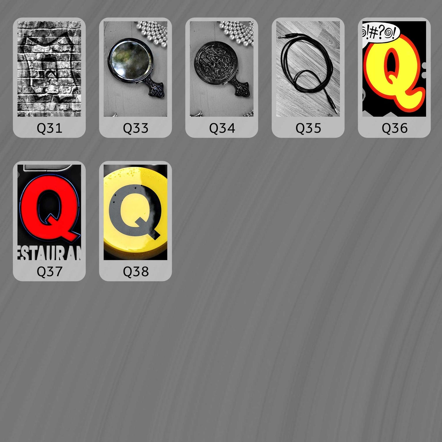 Black and White Letter Q