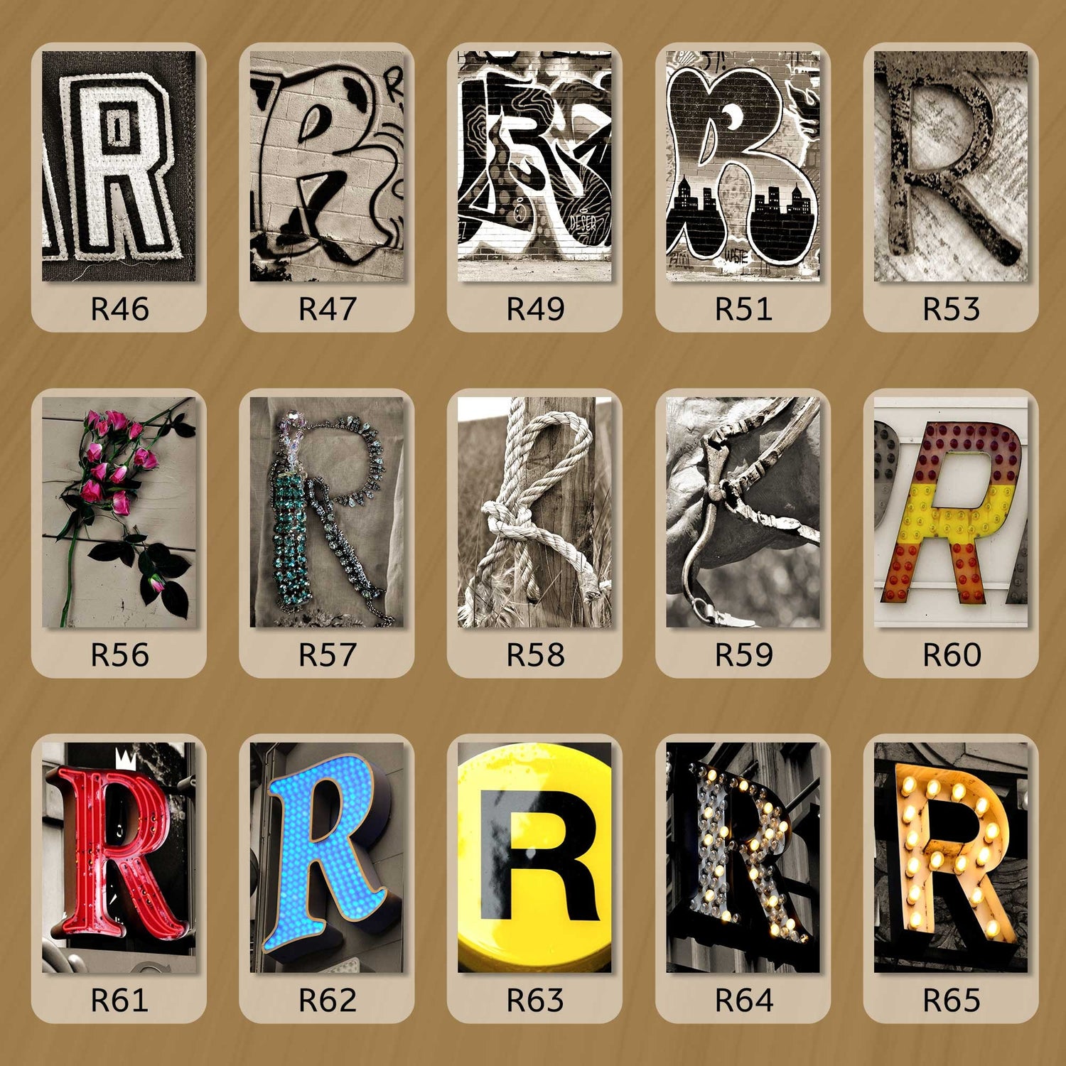 Sepia Letter R