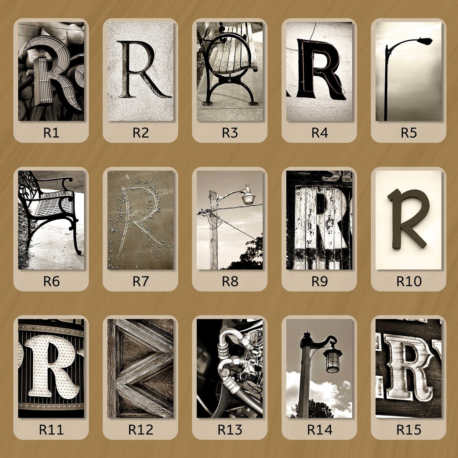 Sepia Letter R