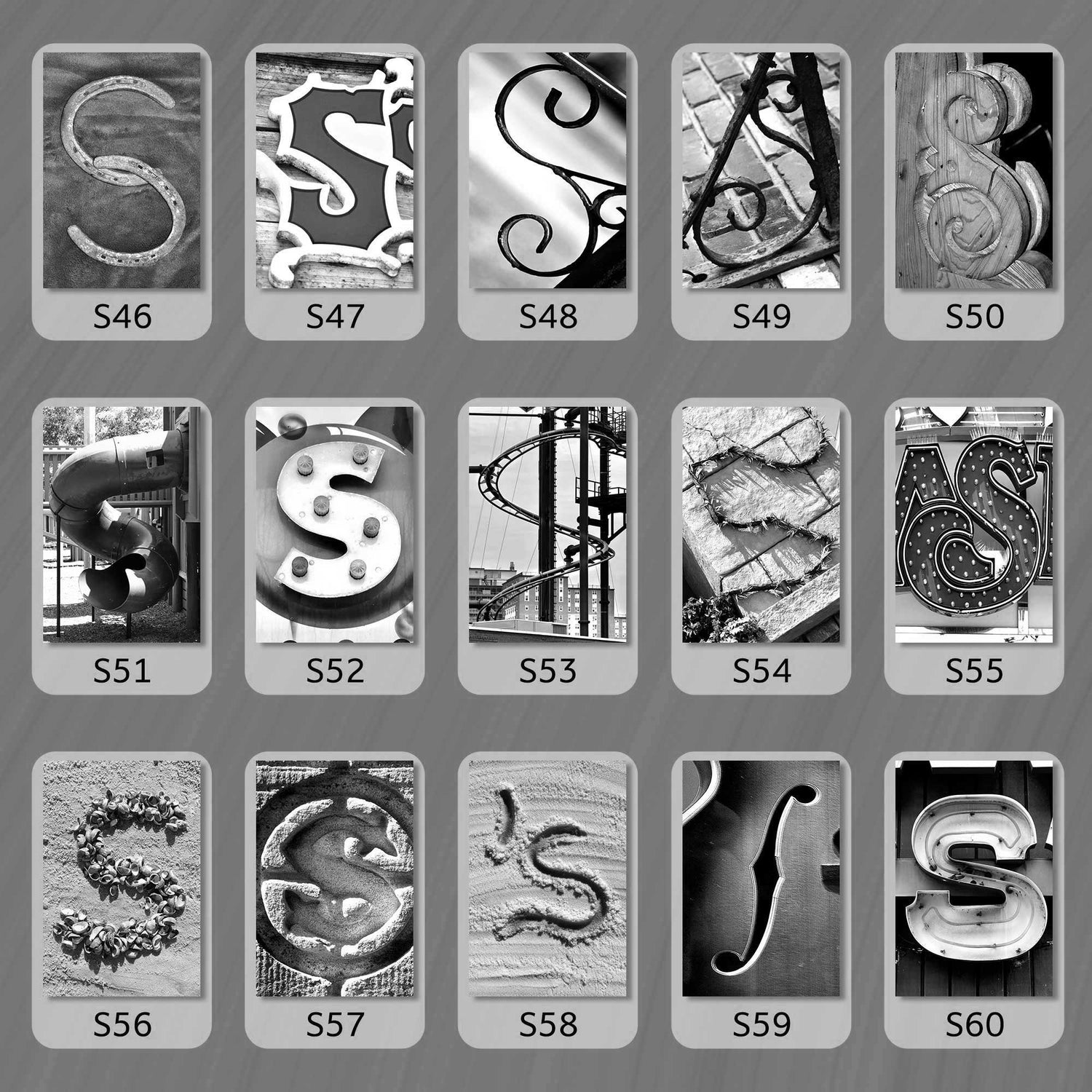 Black and White Letter S
