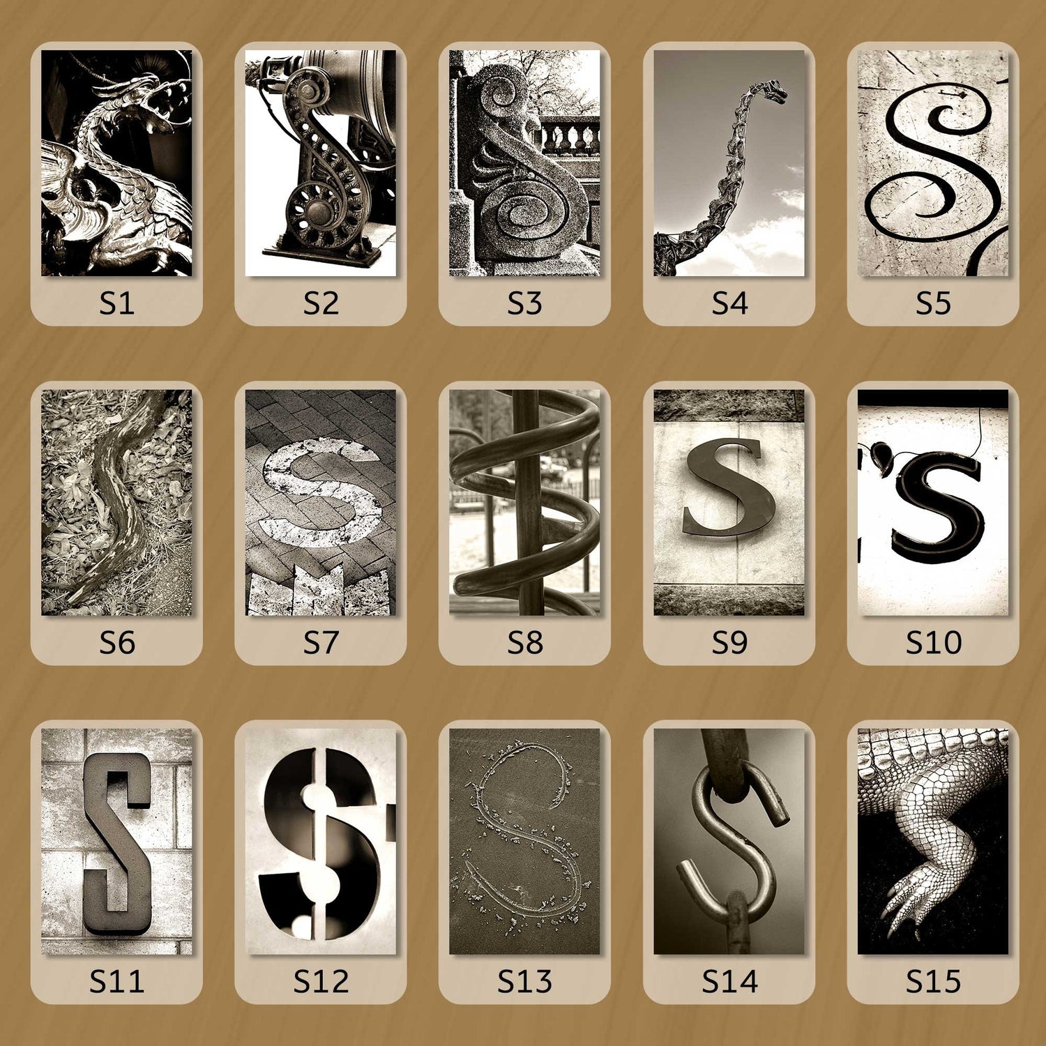 Sepia Letter S