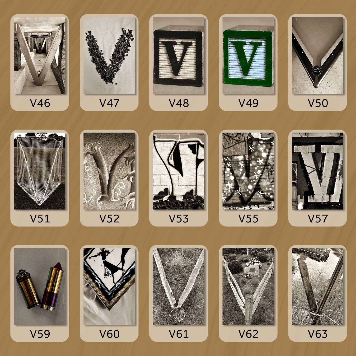 Sepia Letter V