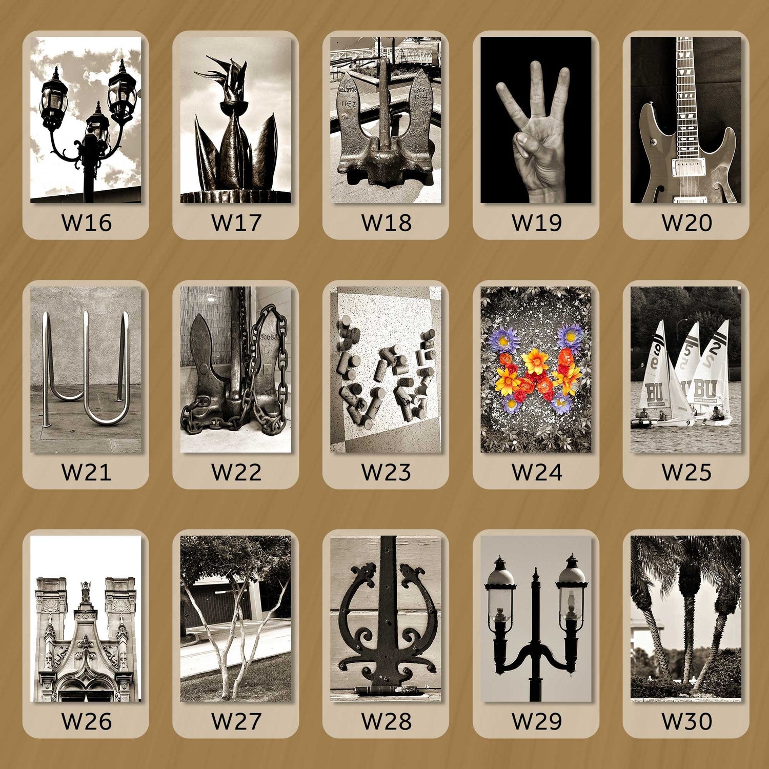 Sepia Letter W
