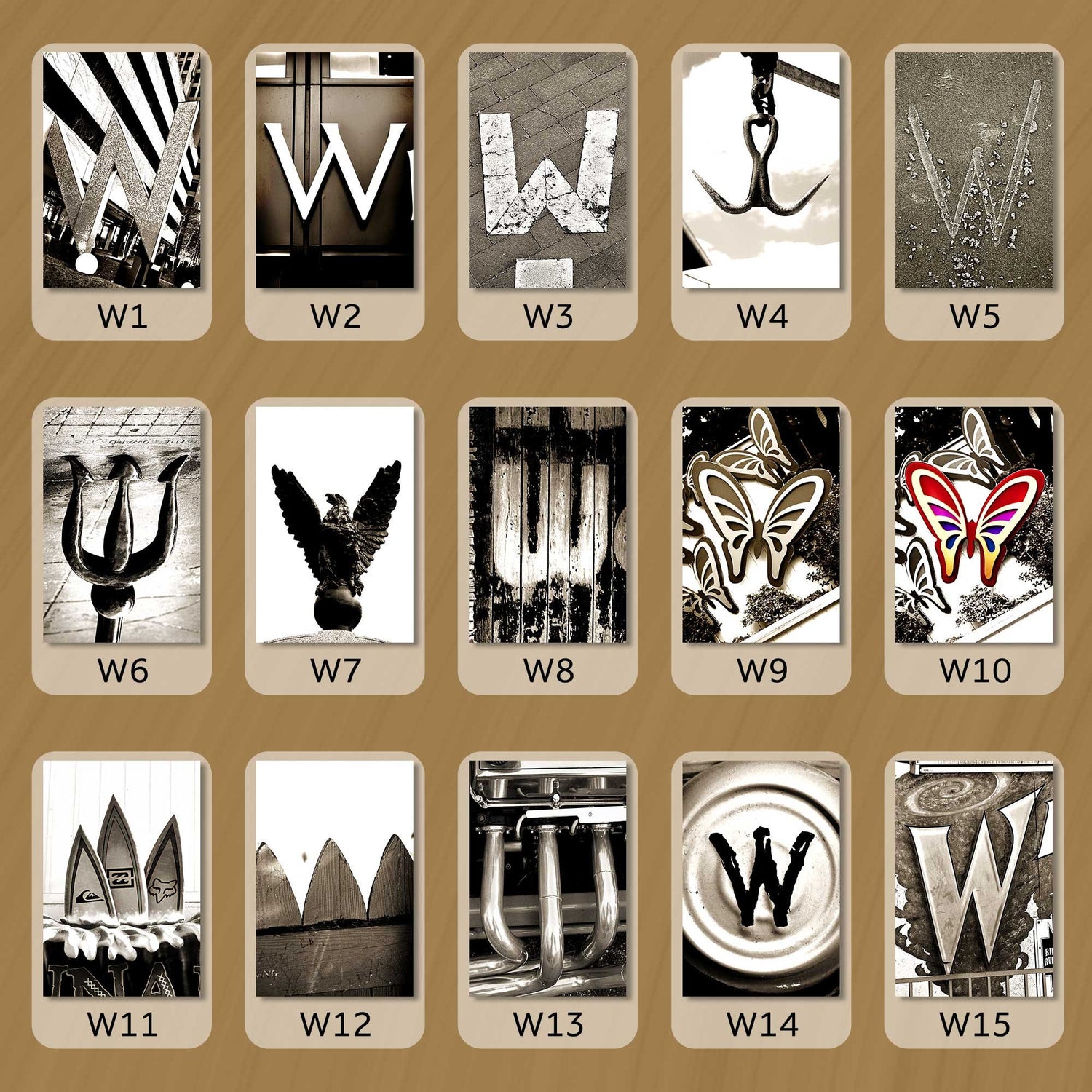 Sepia Letter W