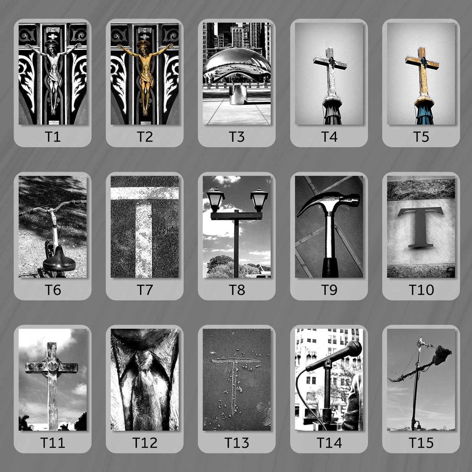 Black and White Letter T