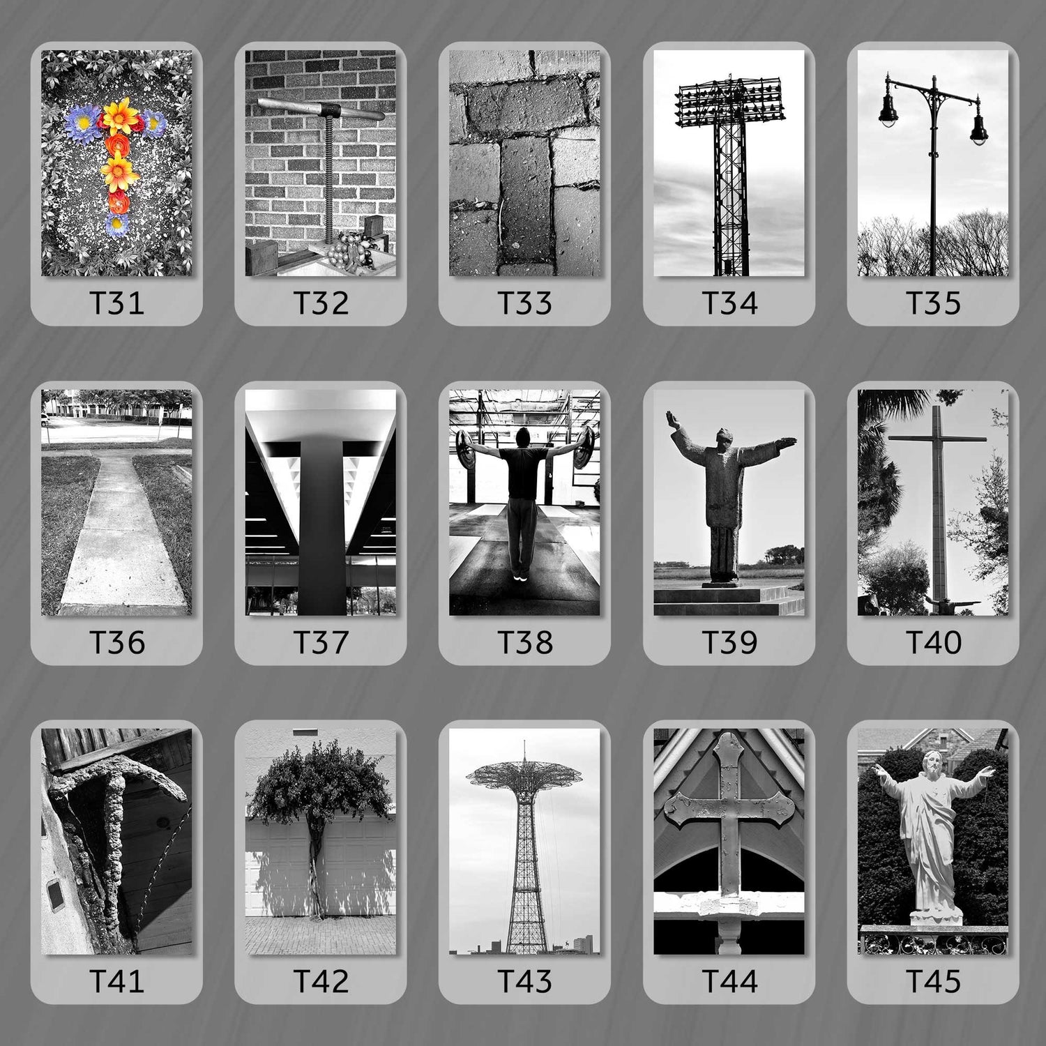 Black and White Letter T
