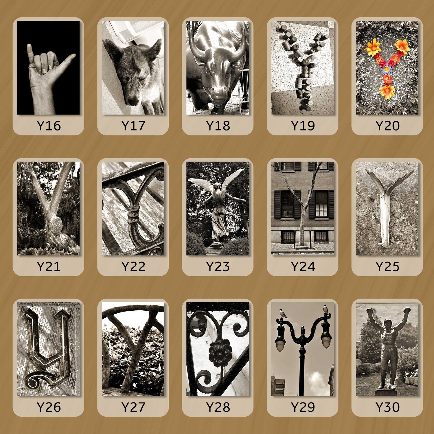 Sepia Letter Y