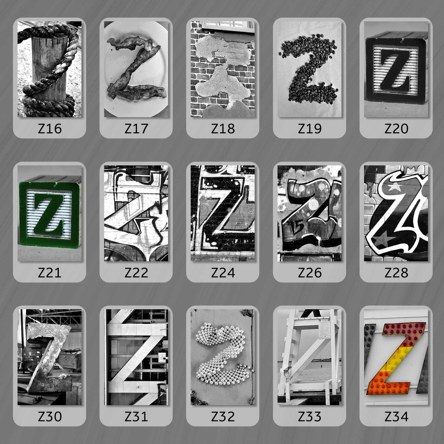Black and White Letter Z