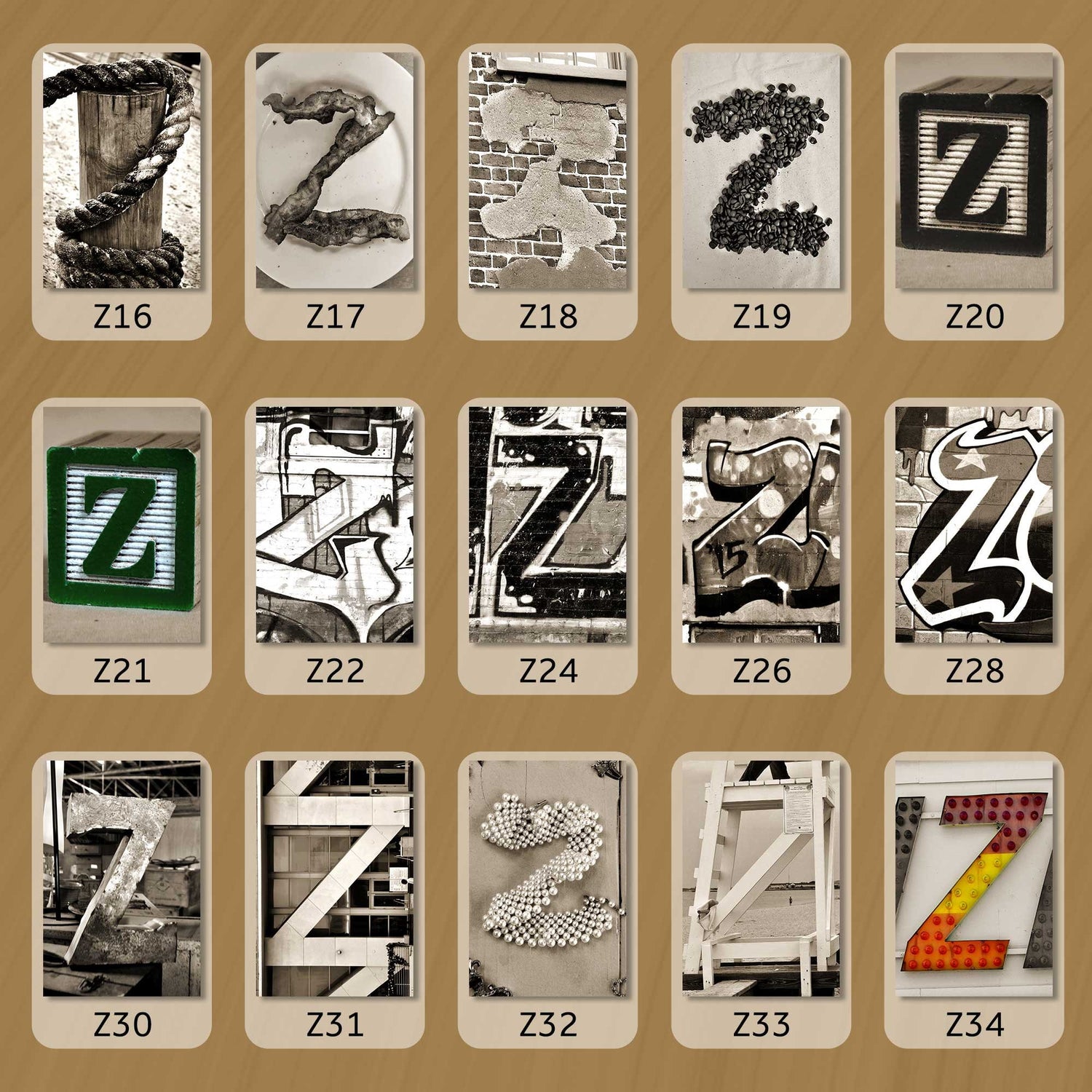 Sepia Letter Z