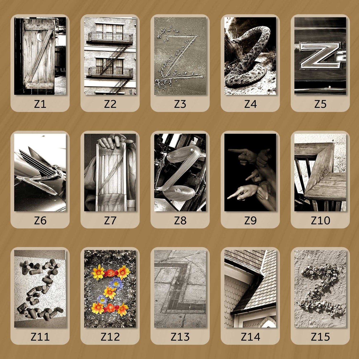 Sepia Letter Z