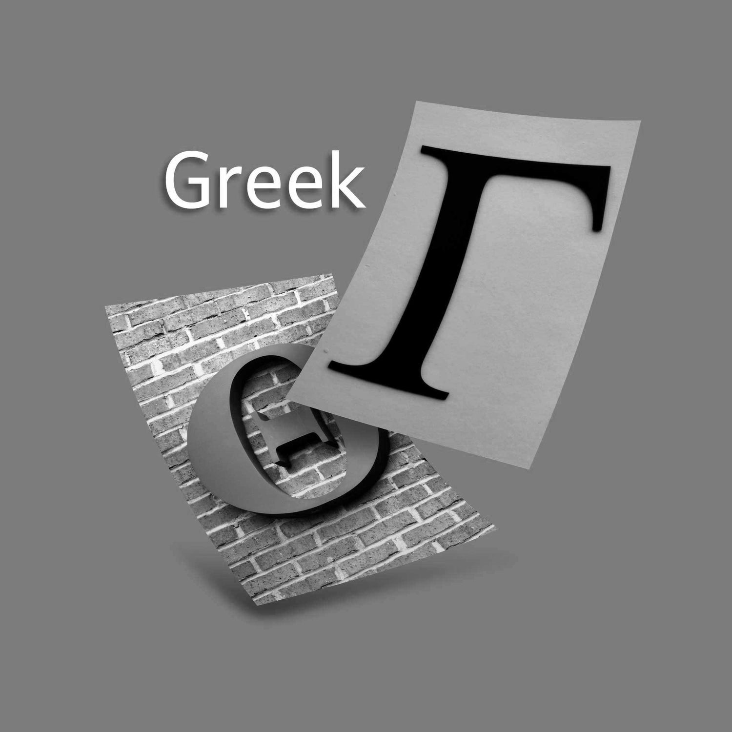 Black and White Greek Letters