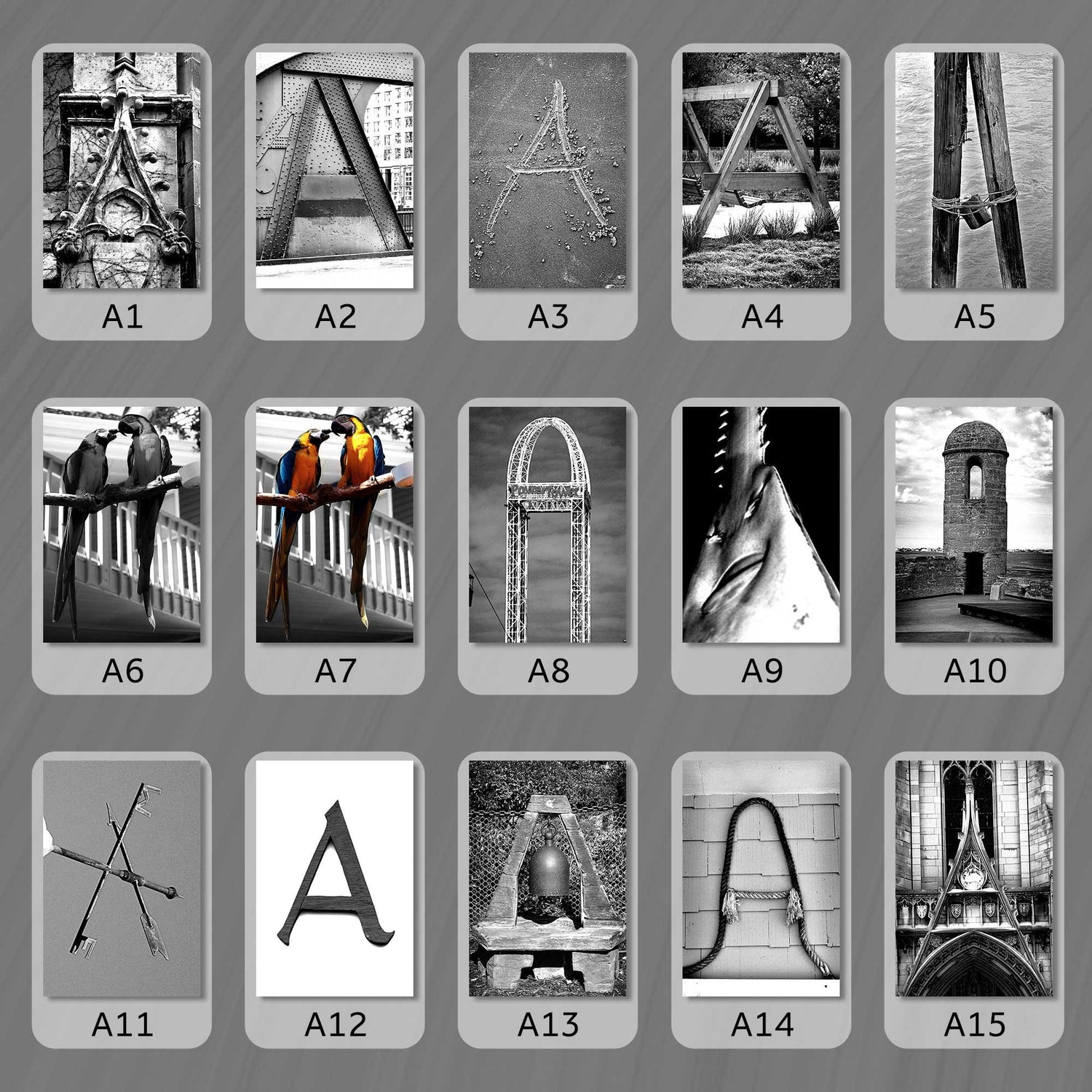 Black and White Letter A