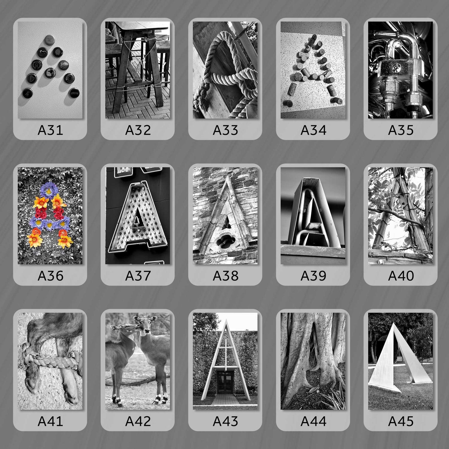 Black and White Letter A