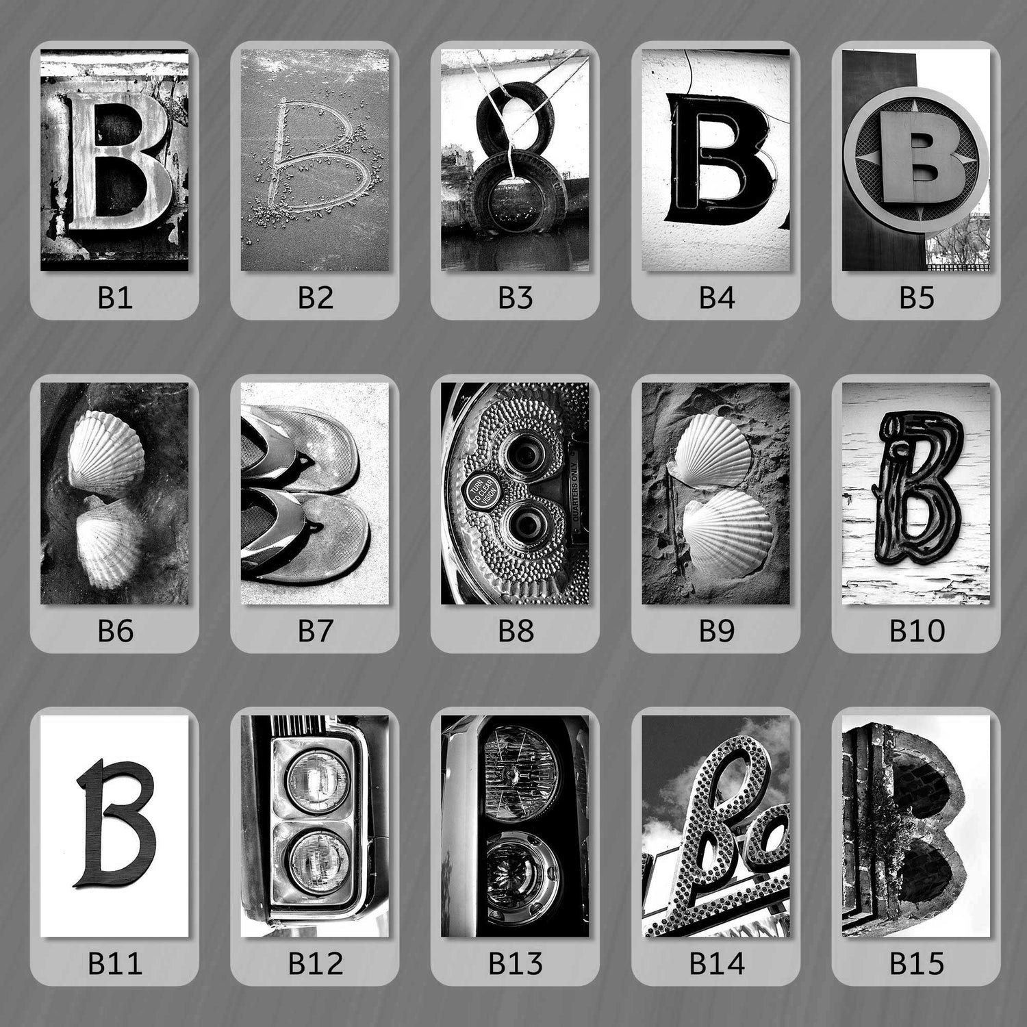 Black and White Letter B