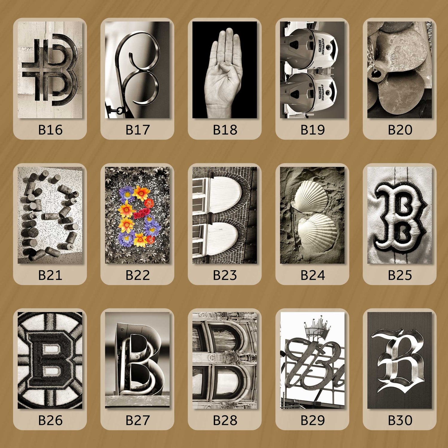 Sepia Letter B