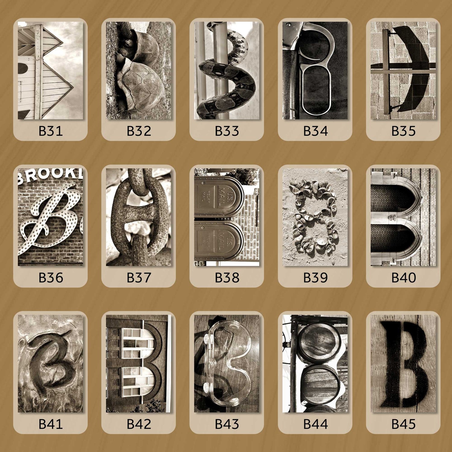 Sepia Letter B