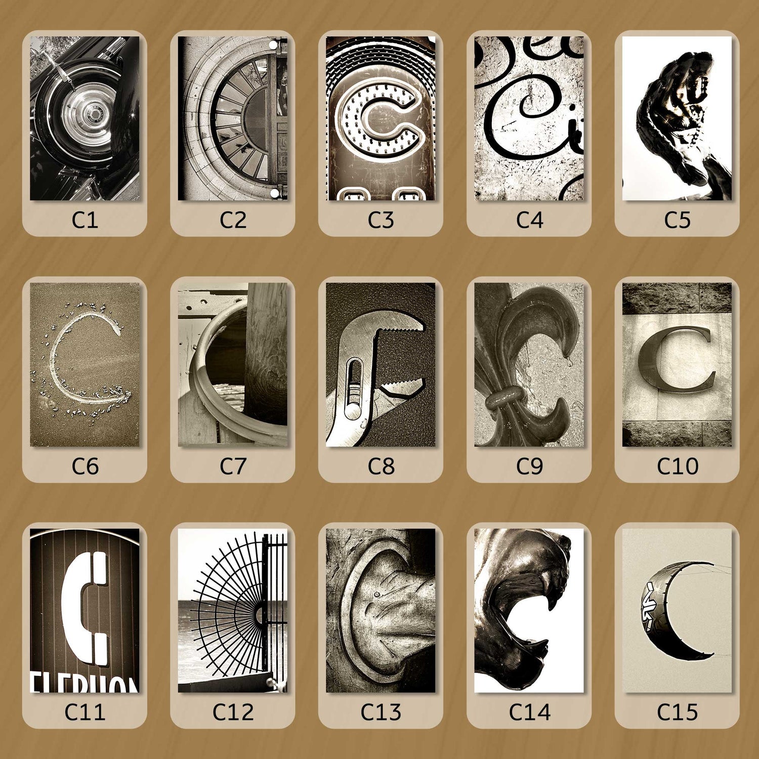 Sepia Letter C