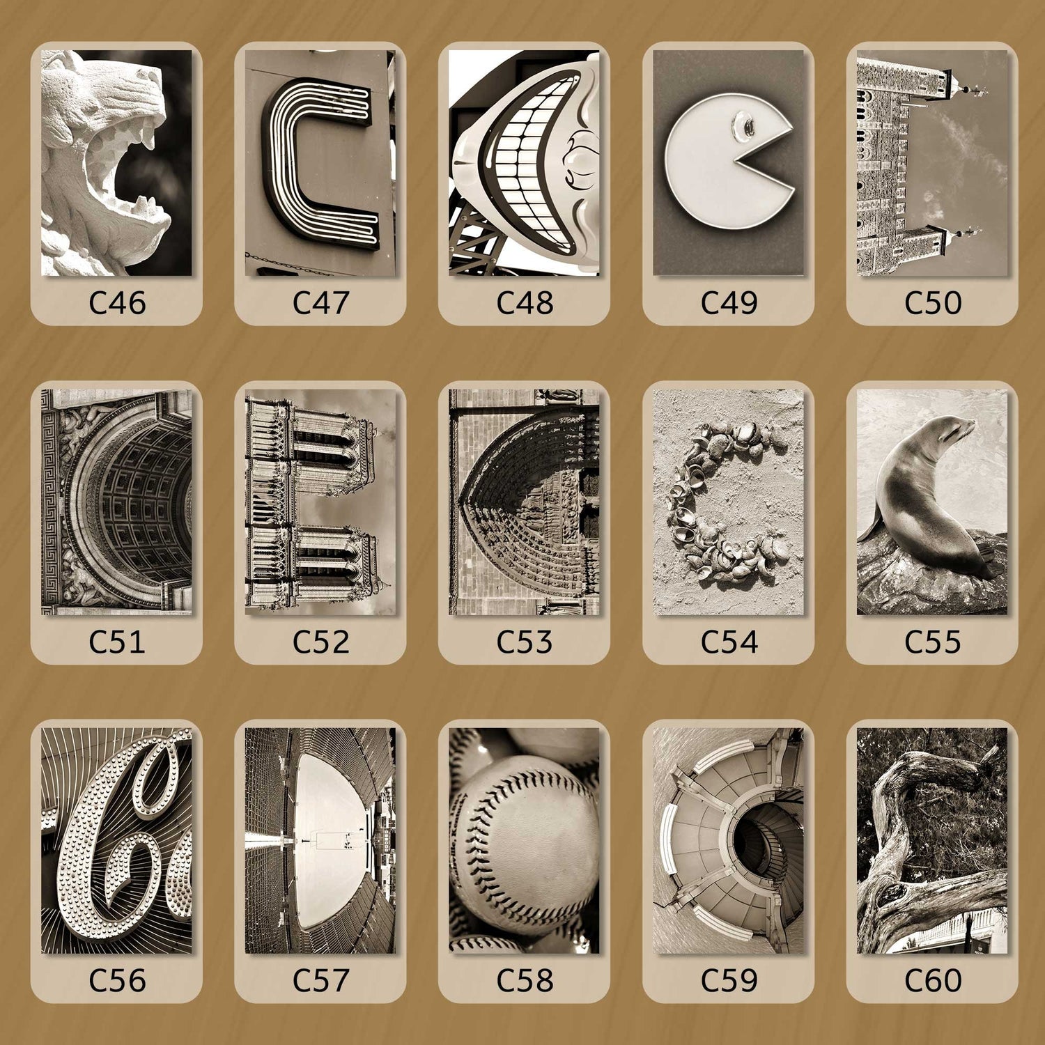 Sepia Letter C