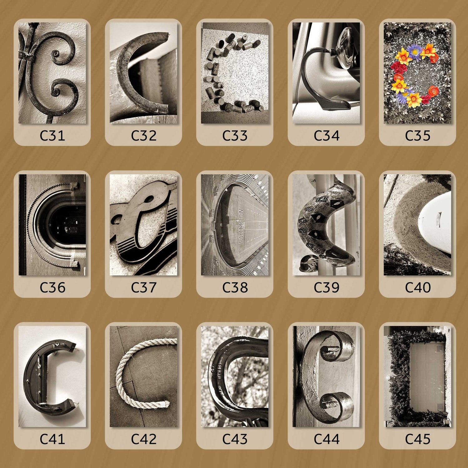 Sepia Letter C