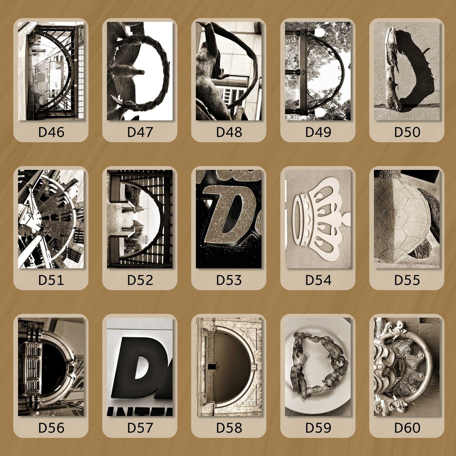 Sepia Letter D