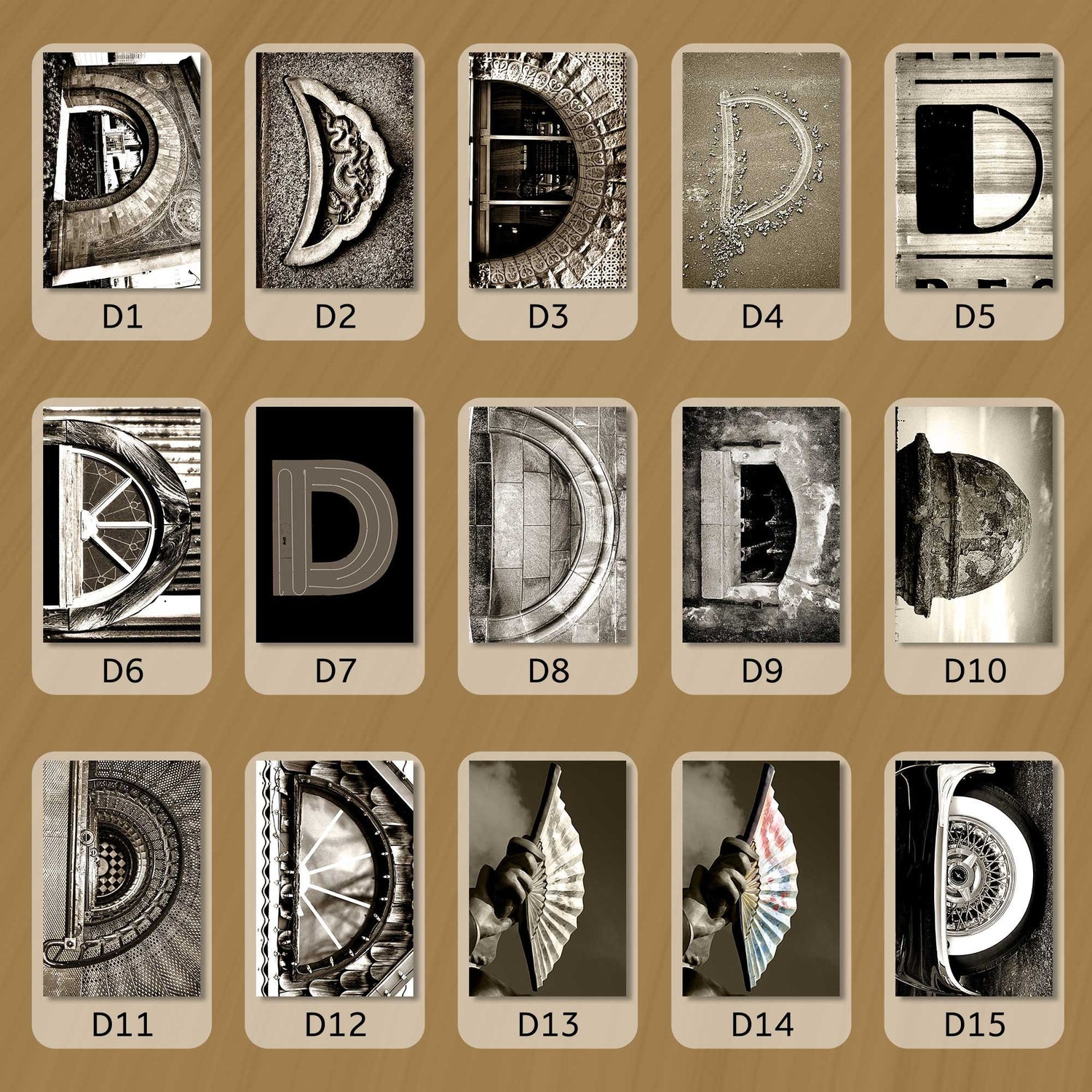 Sepia Letter D