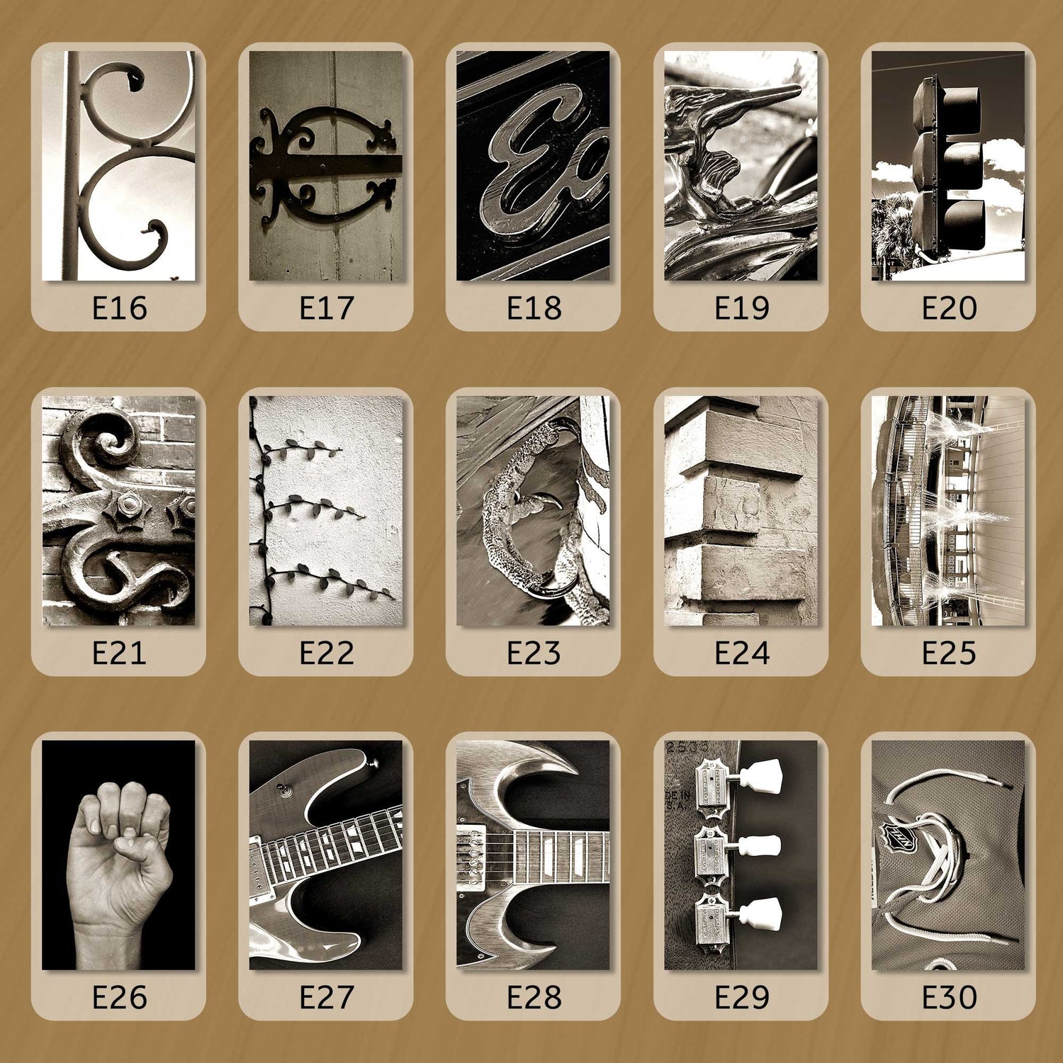 Sepia Letter E