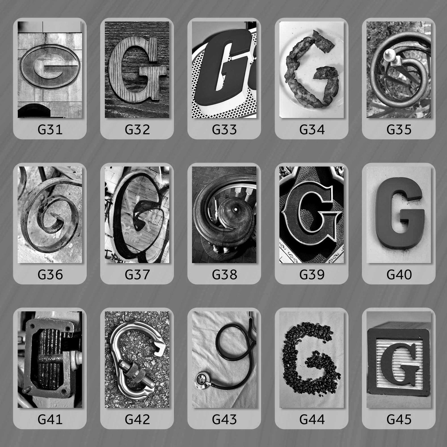 Black and White Letter G