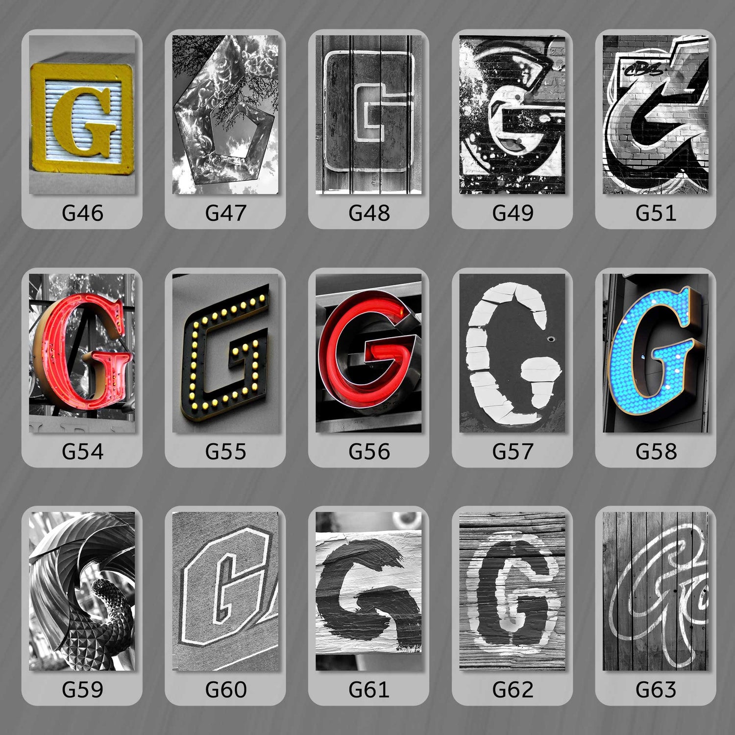 Black and White Letter G
