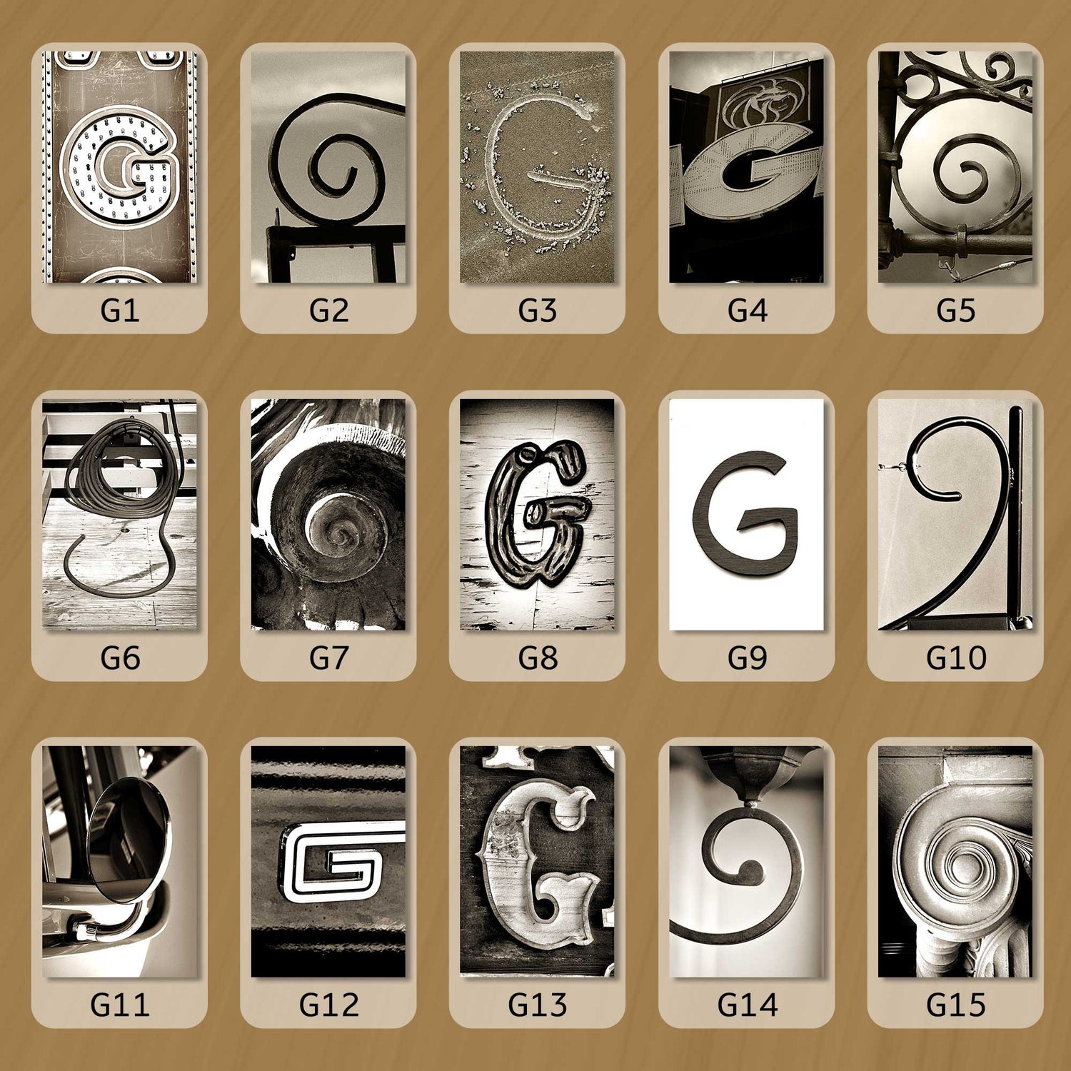 Sepia Letter G