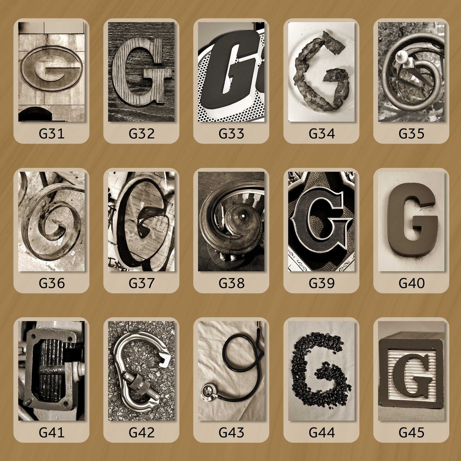 Sepia Letter G
