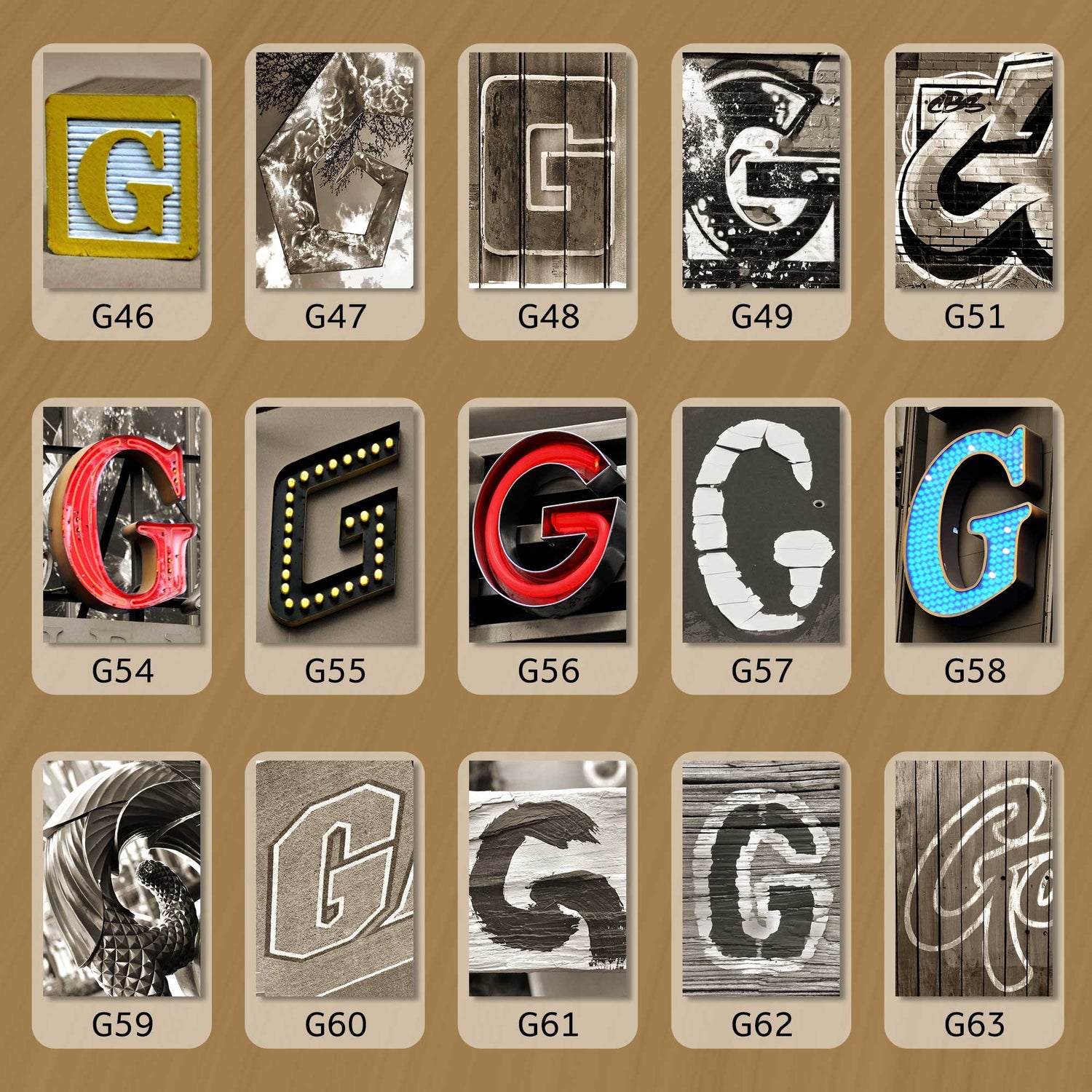 Sepia Letter G