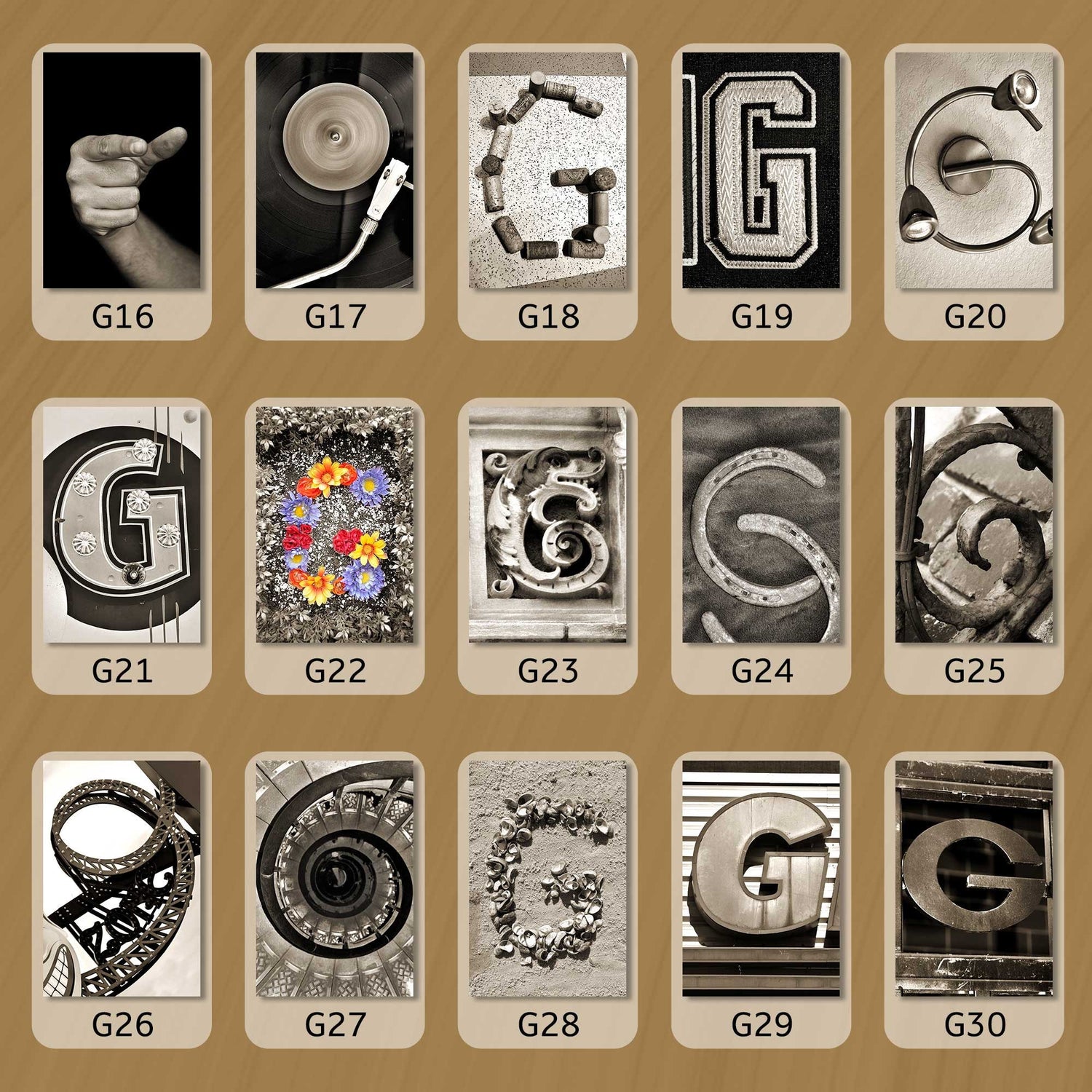 Sepia Letter G